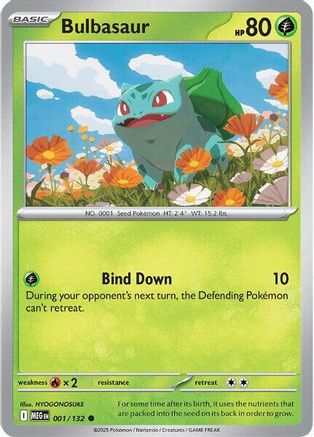 Bulbasaur - 001/132 [ME01 Mega Evolution] Pokemon Single Pokémon