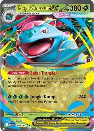 Mega Venusaur ex - 003/132 (3) - [ME01 Mega Evolution] Holofoil Pokemon Single Pokémon