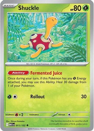 Shuckle - 011/132 Reverse Holofoil [ME01 Mega Evolution] Pokemon Single Pokémon