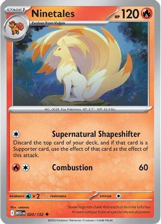 Ninetales (20) Reverse Holofoil [ME01 Mega Evolution] Pokemon Single Pokémon