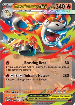 Mega Camerupt ex - 022/132 Holofoil [ME01 Mega Evolution] Pokemon Single Pokémon