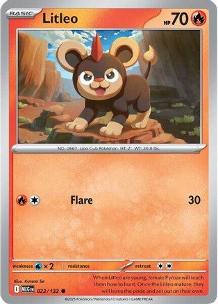 Litleo - 023/132 Reverse Holofoil [ME01 Mega Evolution] Pokemon Single Pokémon