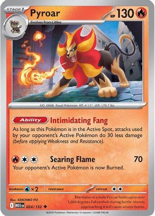 Pyroar (24) [ME01 Mega Evolution] Pokemon Single Pokémon