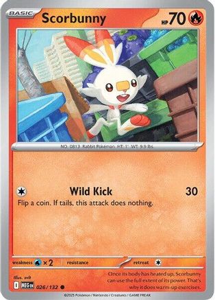 Scorbunny (26) Reverse Holofoil [ME01 Mega Evolution] Pokemon Single Pokémon