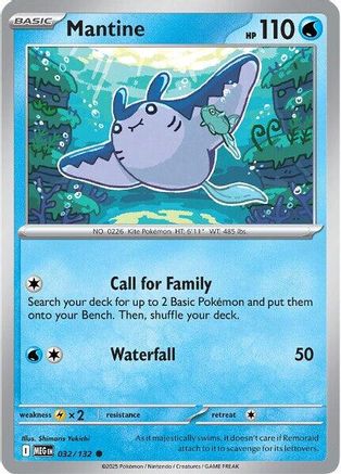 Mantine (32) Reverse Holofoil [ME01 Mega Evolution] Pokemon Single Pokémon