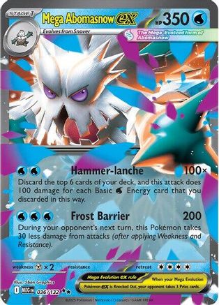 Mega Abomasnow ex - 036/132 (36) - [ME01 Mega Evolution] Holofoil Pokemon Single Pokémon