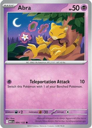 Abra (54) - [ME01 Mega Evolution] Reverse Holofoil Pokemon Single Pokémon