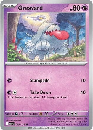 Greavard (65) Reverse Holofoil [ME01 Mega Evolution] Pokemon Single Pokémon