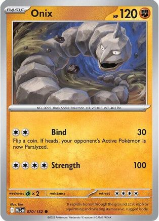 Onix (70) Reverse Holofoil [ME01 Mega Evolution] Pokemon Single Pokémon