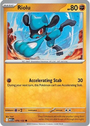 Riolu (76) Reverse Holofoil [ME01 Mega Evolution] Pokemon Single Pokémon