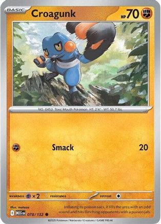 Croagunk (78) Reverse Holofoil [ME01 Mega Evolution] Pokemon Single Pokémon