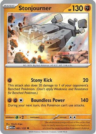 Stonjourner (81) Reverse Holofoil [ME01 Mega Evolution] Pokemon Single Pokémon