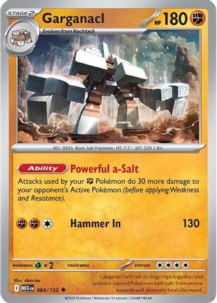 Garganacl - 084/132 Reverse Holofoil [ME01 Mega Evolution] Pokemon Single Pokémon