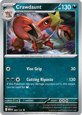 Crawdaunt (85) Reverse Holofoil [ME01 Mega Evolution] Pokemon Single Pokémon