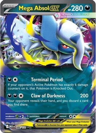 Mega Absol ex - 086/132 Holofoil [ME01 Mega Evolution] Pokemon Single Pokémon