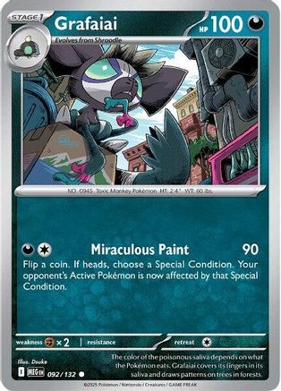 Grafaiai (92) Reverse Holofoil [ME01 Mega Evolution] Pokemon Single Pokémon