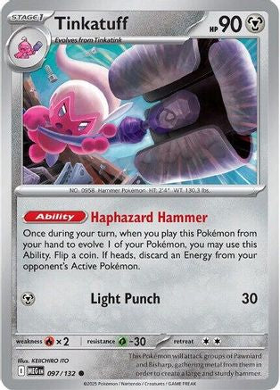 Tinkatuff (97) Reverse Holofoil [ME01 Mega Evolution] Pokemon Single Pokémon
