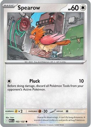 Spearow - 102/132 Reverse Holofoil [ME01 Mega Evolution] Pokemon Single Pokémon