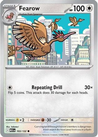 Fearow (103) Reverse Holofoil [ME01 Mega Evolution] Pokemon Single Pokémon