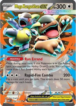 Mega Kangaskhan ex - 104/132 Holofoil [ME01 Mega Evolution] Pokemon Single Pokémon