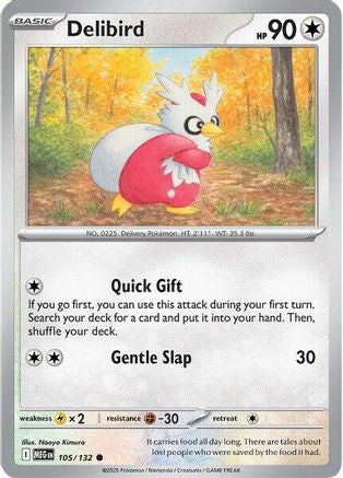 Delibird - 105/132 Reverse Holofoil [ME01 Mega Evolution] Pokemon Single Pokémon