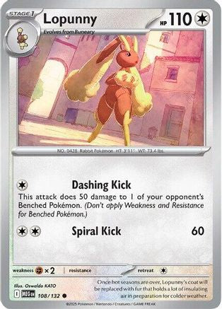 Lopunny (108) [ME01 Mega Evolution] Pokemon Single Pokémon