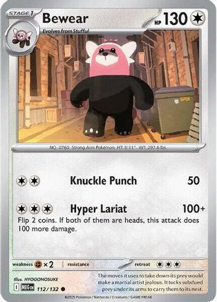 Bewear (112) Reverse Holofoil [ME01 Mega Evolution] Pokemon Single Pokémon