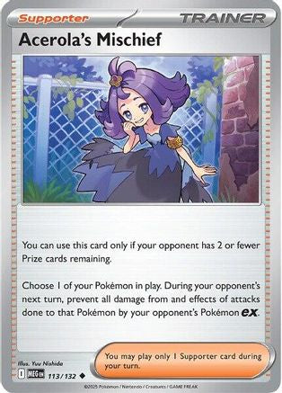 Acerola's Mischief - 113/132 (113) - [ME01 Mega Evolution] Reverse Holofoil Pokemon Single Pokémon
