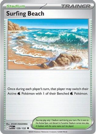 Surfing Beach (129) [ME01 Mega Evolution] Pokemon Single Pokémon