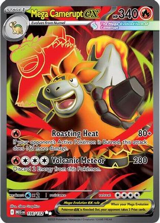 Mega Camerupt ex - 156/132 Holofoil [ME01 Mega Evolution] Pokemon Single Pokémon
