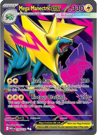 Mega Manectric ex - 158/132 Holofoil [ME01 Mega Evolution] Pokemon Single Pokémon