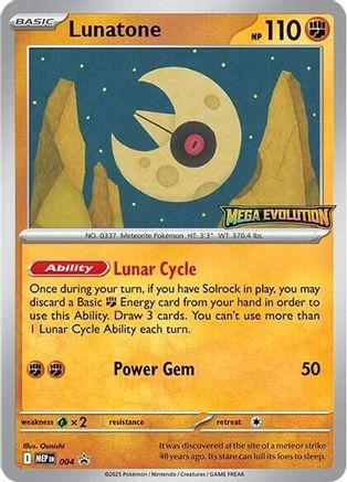 Lunatone - 004 (4) [ME Mega Evolution Promo] Pokemon Single Pokémon