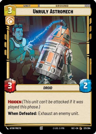 Unruly Astromech (221/264) [Secrets of Power] Star Wars: Unlimited Single Disney