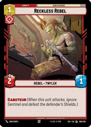 Reckless Rebel (160/264) [Secrets of Power] Star Wars: Unlimited Single Disney