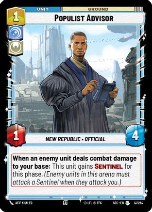 Populist Advisor (41/264) [Secrets of Power] Star Wars: Unlimited Single Disney