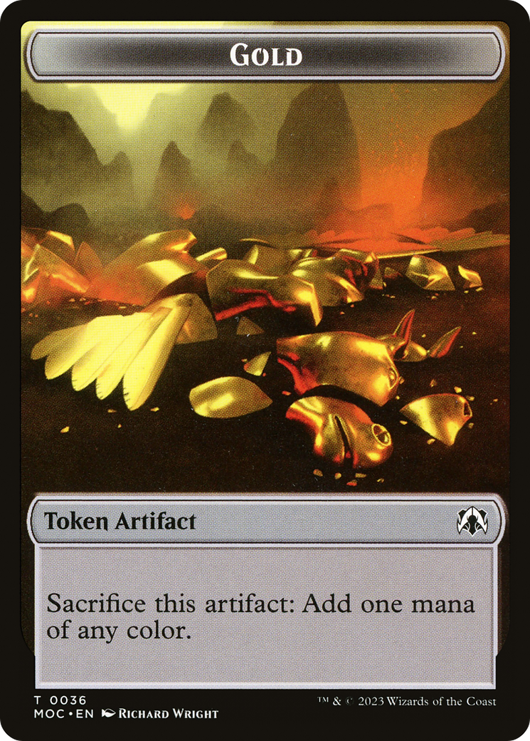 Gold (TMOC-036) [Tokens] March of the Machine Commander Tokens MTG Single Wizards of the Coast