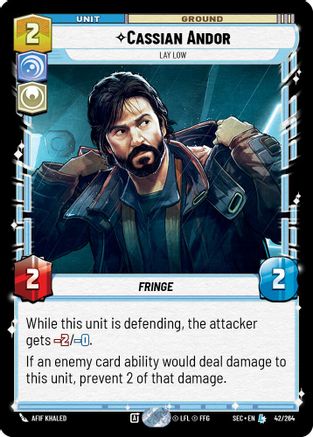 Cassian Andor - Lay Low (42/264) [Secrets of Power] Star Wars: Unlimited Single Disney