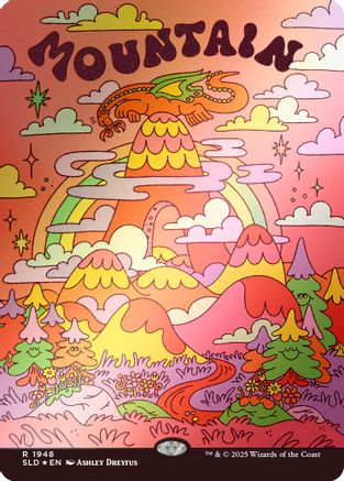 Mountain (1948) (Rainbow Foil) (SLD-1948) [Secret Lair] Drop Series Foil MTG Single Wizards of the Coast