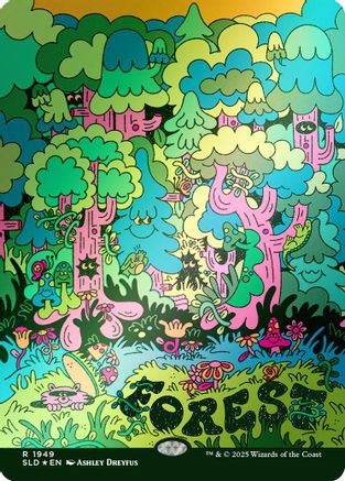 Forest (1949) (Rainbow Foil) (SLD-1949) [Secret Lair] Drop Series Foil MTG Single Wizards of the Coast