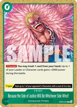 Because the Side of Justice Will Be Whichever Side Wins!! (Tournament Pack 2025 Vol. 4) (OP05-037) [One Piece Promotion Cards] One Piece Single Bandai