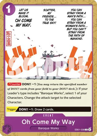 Oh Come My Way (Reprint) (EB01-038) [Premium Booster -The Best- Vol. 2] One Piece Single Bandai