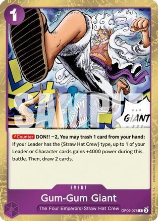 Gum-Gum Giant (Reprint) (OP09-078) [Premium Booster -The Best- Vol. 2] Foil One Piece Single Bandai