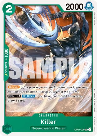 Killer (Reprint) (OP01-039) [Premium Booster -The Best- Vol. 2] One Piece Single Bandai