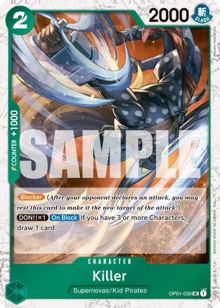 Killer (Pirate Foil) (OP01-039) [Premium Booster -The Best- Vol. 2] Foil One Piece Single Bandai
