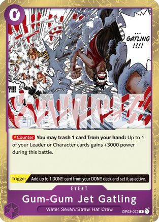 Gum-Gum Jet Gatling (Reprint) (OP03-072) [Premium Booster -The Best- Vol. 2] Foil One Piece Single Bandai