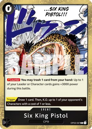 Six King Pistol (Reprint) (OP03-097) [Premium Booster -The Best- Vol. 2] Foil One Piece Single Bandai