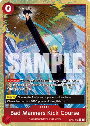 Bad Manners Kick Course (Alternate Art) (OP04-016) [Premium Booster -The Best- Vol. 2] Foil One Piece Single Bandai