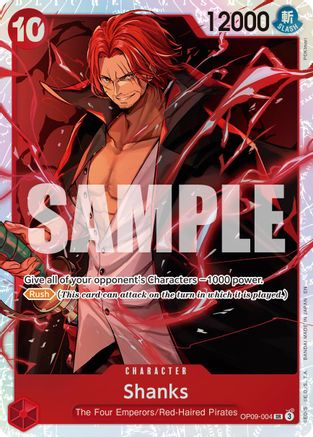 Shanks - OP09-004 (Reprint) (OP09-004) [Premium Booster -The Best- Vol. 2] Foil One Piece Single Bandai