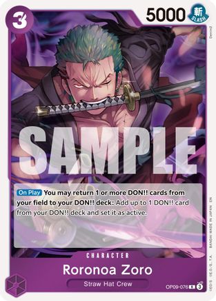 Roronoa Zoro - OP09-076 (OP09-076) [Premium Booster -The Best- Vol. 2] Foil One Piece Single Bandai