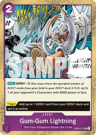 Gum-Gum Lightning (Pirate Foil) (OP09-077) [Premium Booster -The Best- Vol. 2] Foil One Piece Single Bandai